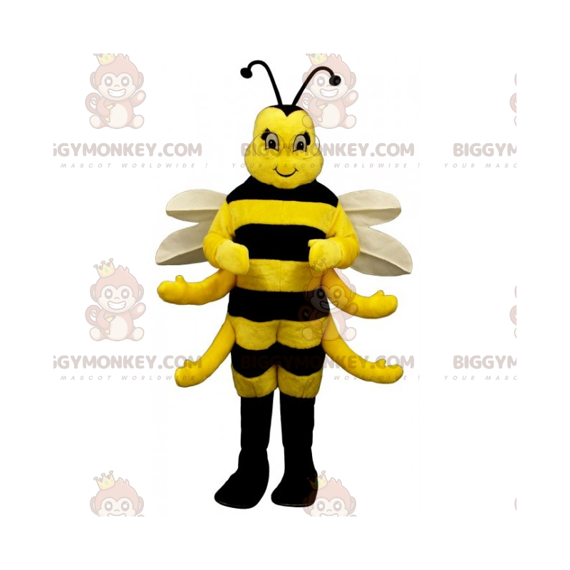 BIGGYMONKEY™ Cute White Winged Bee Mascot Costume -