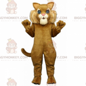Traje de mascote de gato adorável com grandes olhos azuis BIGGYMONKEY™ - Mascotes de gatos - BiggyMonkey.com