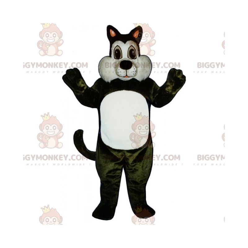 Traje de mascote bonito gato branco e preto BIGGYMONKEY™ –