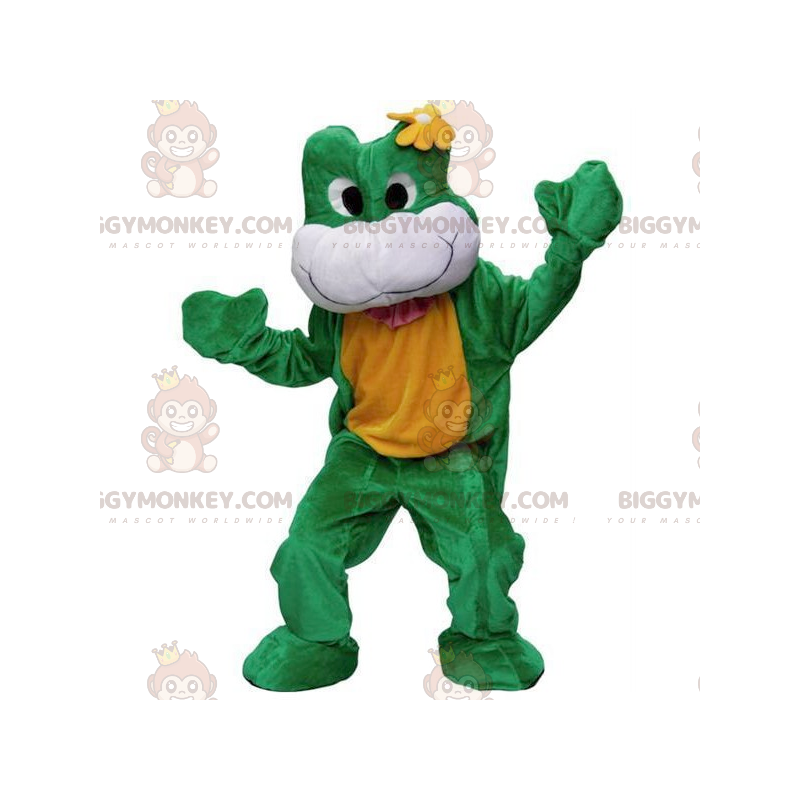 Green White and Yellow Frog BIGGYMONKEY™ Mascot Costume -