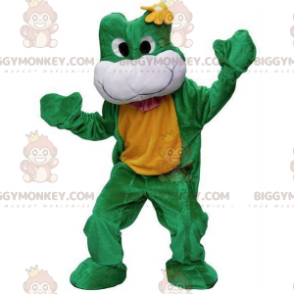 Kostium Maskotka Zielona Biało-żółta Żaba BIGGYMONKEY™ -