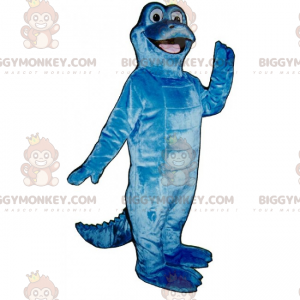BIGGYMONKEY™ Cute Blue Dinosaur With Big Smile Mascot Costume -