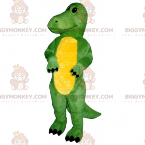 Traje de mascote de dinossauro de barriga amarela fofa