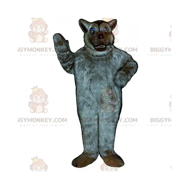 Costume de mascotte BIGGYMONKEY™ de loup gris aux poils doux - Costume de mascotte BIGGYMONKEY™ de loup gris aux poils doux -