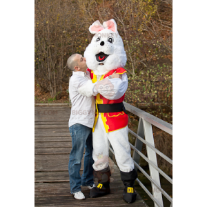 Disfraz de mascota BIGGYMONKEY™ Conejo blanco disfrazado de