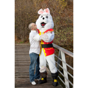 BIGGYMONKEY™ Mascottekostuum Wit konijn in piratenkostuum -