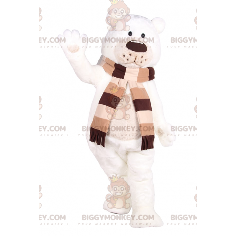 BIGGYMONKEY™ Simpatico costume da mascotte da orso polare con BIGGYMONKEY™ Simpatico costume da mascotte da orso polare con
