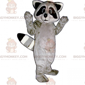 Adorabile costume da mascotte BIGGYMONKEY™ da procione grigio -