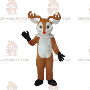 BIGGYMONKEY™ Cute Red Nosed Reindeer Mascot Costume -
