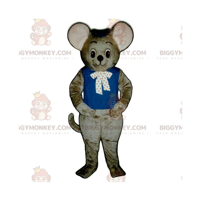 Cute Mouse BIGGYMONKEY™ Mascot Costume with Bow – Cute Mouse BIGGYMONKEY™ Mascot Costume with Bow –