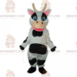 Süßes lächelndes Kuh-BIGGYMONKEY™-Maskottchen-Kostüm -