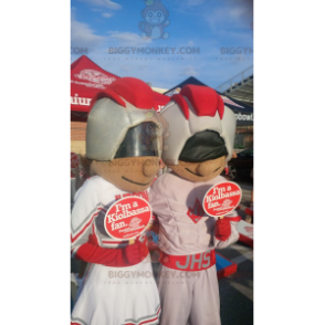 mascotte BIGGYMONKEY™ ragazza e ragazzo in abiti futuristici -