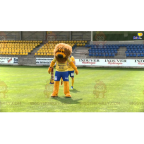 Costume da mascotte BIGGYMONKEY™ leone arancione e marrone in