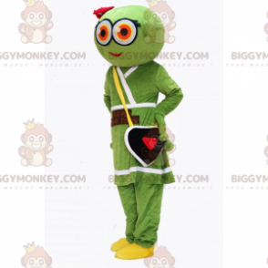 Alien BIGGYMONKEY™ Mascot Costume with Dress and Heart Bag -