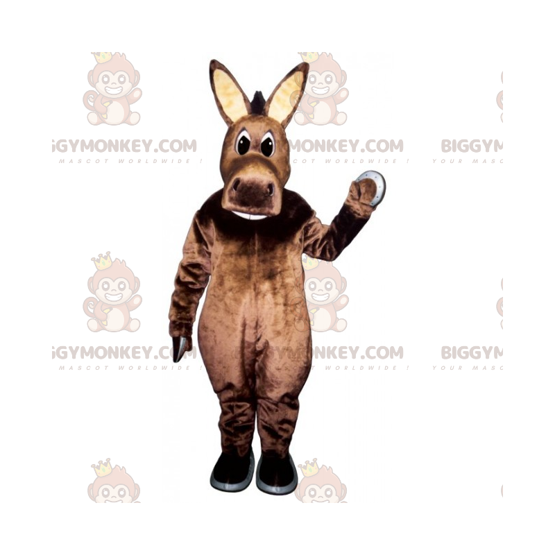 BIGGYMONKEY™ Big Eared Donkey Beige maskotkostume -