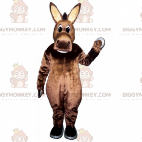 BIGGYMONKEY™ Big Eared Donkey Beige maskotkostume -