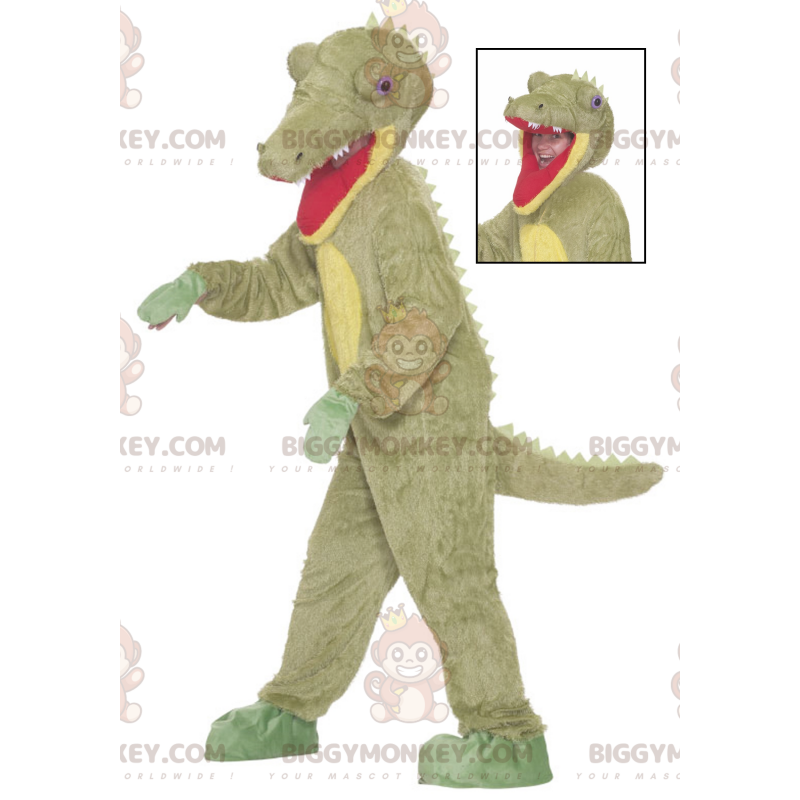 Dinosaur All Hairy Green Crocodile BIGGYMONKEY™ Sizes L (175-180CM)