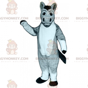 Costume da mascotte Big Nostrils Asino grigio BIGGYMONKEY™ -