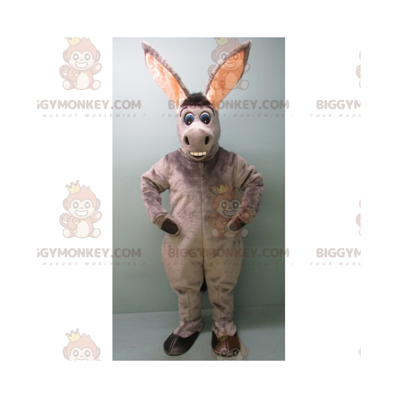 Costume de mascotte BIGGYMONKEY™ d'âne gris avec longues Costume de mascotte BIGGYMONKEY™ d'âne gris avec longues