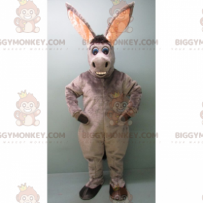 Traje de mascote BIGGYMONKEY™ Burro cinza com orelhas compridas