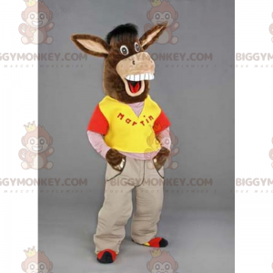 Traje de mascote de burro engraçado BIGGYMONKEY™ com roupa