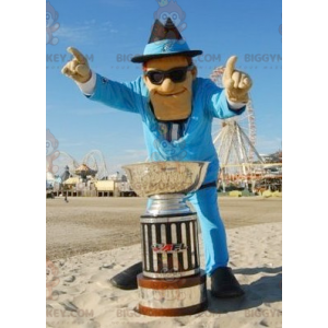 Mens BIGGYMONKEY™ Mascot Costume Dressed in Blue Suit with