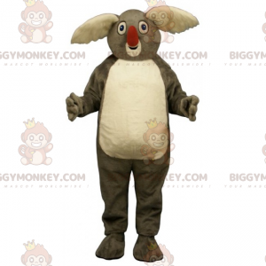 BIGGYMONKEY™ Koala store hvide ører Rød næse maskot kostume -