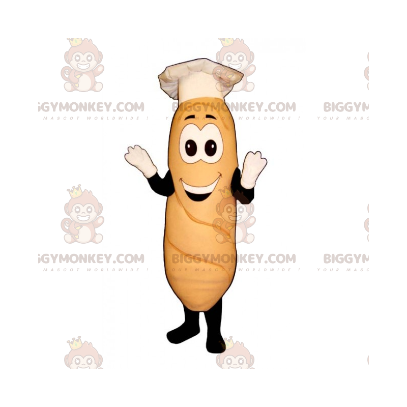 BIGGYMONKEY™ Breadstick Mascot Costume with Chef Hat -