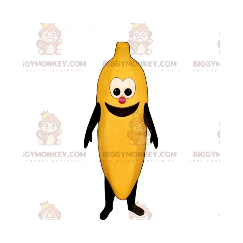 Disfraz de mascota Banana BIGGYMONKEY™ con cara sonriente