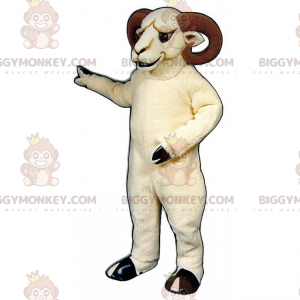 Weißer Widder BIGGYMONKEY™ Maskottchen-Kostüm - Biggymonkey.com