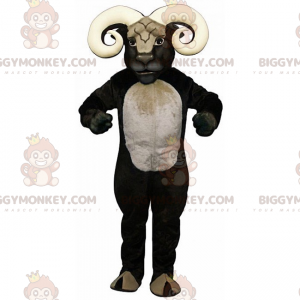 BIGGYMONKEY™ Maskottchen-Kostüm, Schwarz-Weiß-Bock -