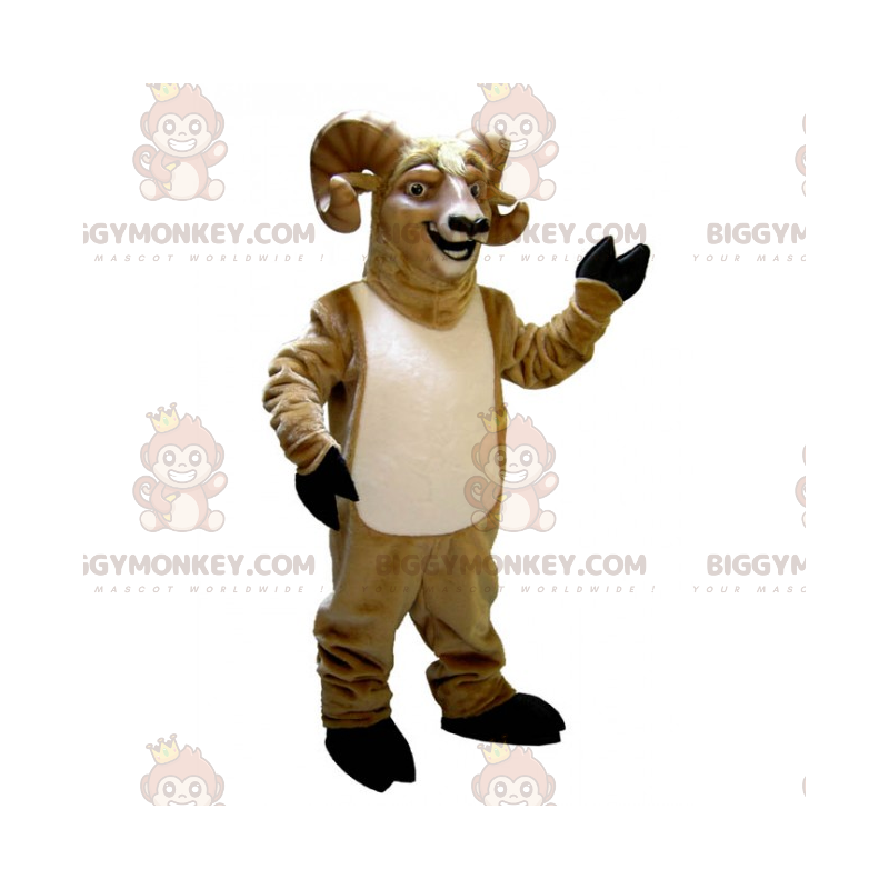 Costume da mascotte Ariete sorridente BIGGYMONKEY™ - Costume da mascotte Ariete sorridente BIGGYMONKEY™ -