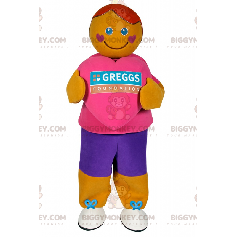Costume da mascotte Heart Cheek Man BIGGYMONKEY™ - Costume da mascotte Heart Cheek Man BIGGYMONKEY™ -