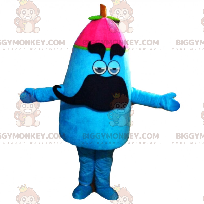 Snowman with Mustache BIGGYMONKEY™ Mascot Costume -