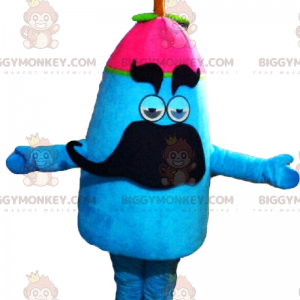 Snowman with Mustache BIGGYMONKEY™ Mascot Costume -