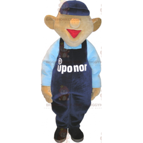 Kostým maskota sněhuláka BIGGYMONKEY™ s modrým overalem a čepicí - Pánské maskoti - BIGGYMONKEY_015145 - BiggyMonkey.com
