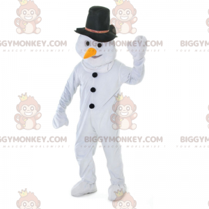 Στολή μασκότ Snowman BIGGYMONKEY™ με μαύρο καπέλο - Ανθρώπινες Μασκότ - BIGGYMONKEY_015147 - BiggyMonkey.com