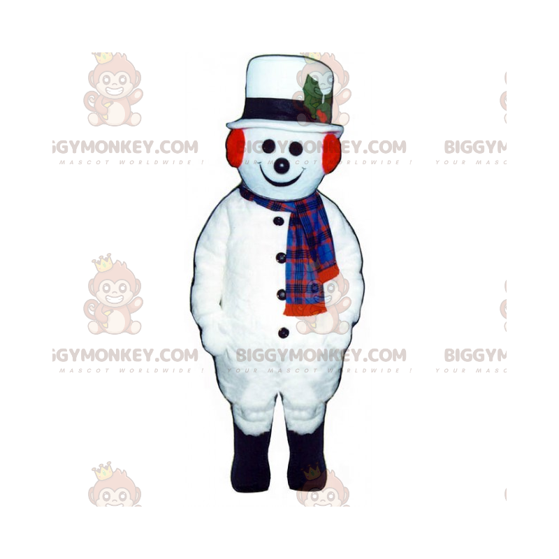 Snowman BIGGYMONKEY™ Mascot Costume with White Hat – Snowman BIGGYMONKEY™ Mascot Costume with White Hat –
