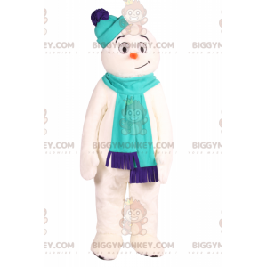 BIGGYMONKEY™ Mascottekostuum met glimlachende sneeuwman met