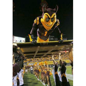 Black and Yellow Devil BIGGYMONKEY™ Mascot Costume in