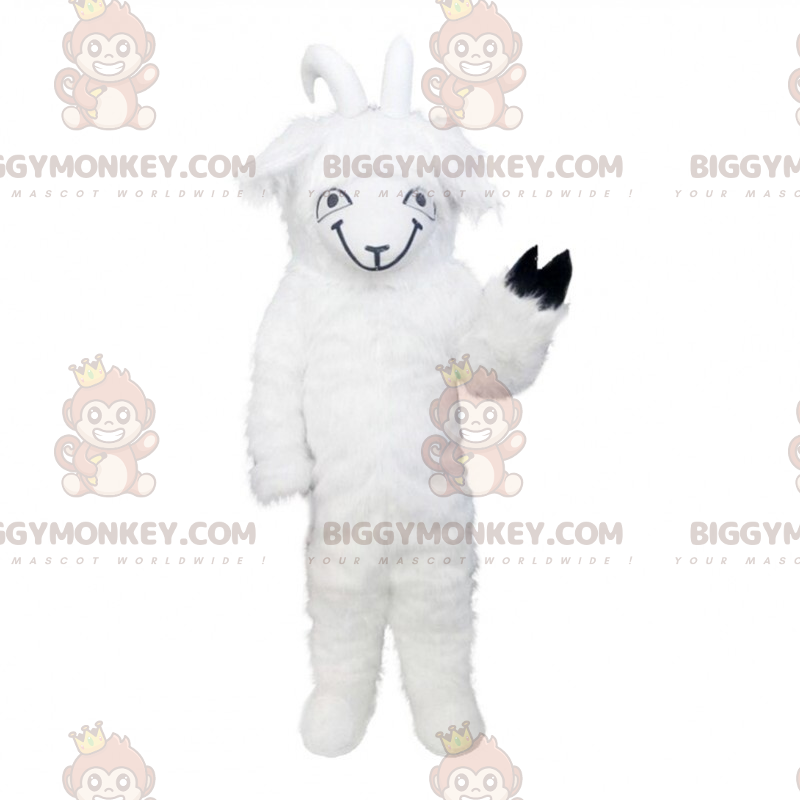 Kostium maskotka BIGGYMONKEY™ biała koza z czarną łapą - Kostium maskotka BIGGYMONKEY™ biała koza z czarną łapą -