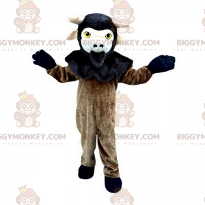 Schwarze und braune Ziege BIGGYMONKEY™ Maskottchen-Kostüm -