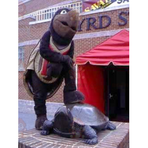 Giant Brown and Black Turtle BIGGYMONKEY™ Mascot Costume