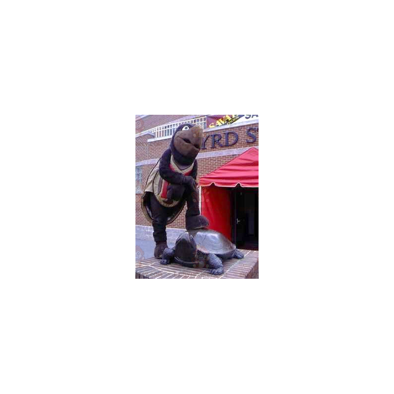 Costume de mascotte BIGGYMONKEY™ de tortue marron et noire
