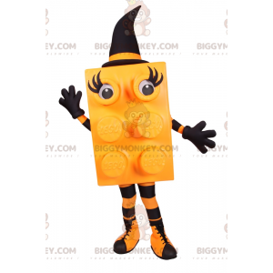 Lego Brick BIGGYMONKEY™ Mascot Costume - Orange Witch –