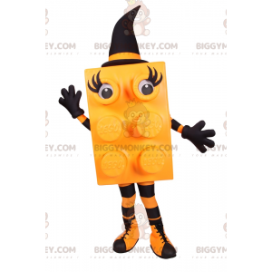 Lego Brick BIGGYMONKEY™ Maskottchen Kostüm – Orange Hexe - Maskottchen berühmte Leute - BIGGYMONKEY_015171 - BiggyMonkey.com