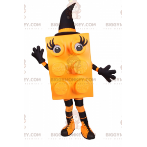 Lego Brick BIGGYMONKEY™ Mascot Costume - Orange Witch –