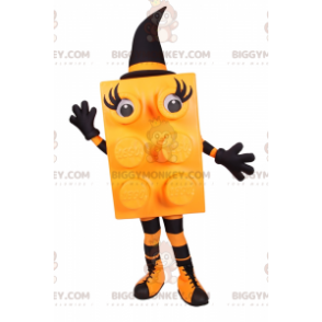 Lego Brick BIGGYMONKEY™ Maskottchen Kostüm – Orange Hexe - Maskottchen berühmte Leute - BIGGYMONKEY_015171 - BiggyMonkey.com