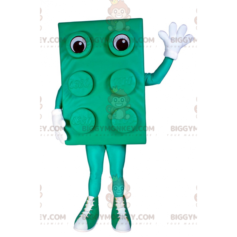Kostium maskotki Lego Brick BIGGYMONKEY™ — zielony - Znani ludzie maskotki - BIGGYMONKEY_015172 - BiggyMonkey.com