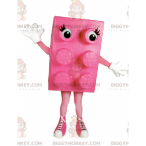 Costume da mascotte BIGGYMONKEY™ in mattoncini lego rosa con
